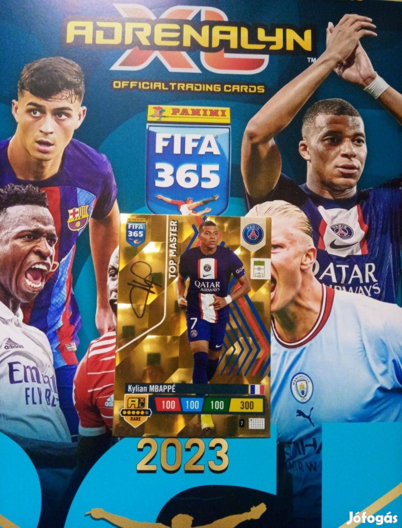 Panini FIFA 365 2023 Adrenalyn Top Master Mbappé focis kártya