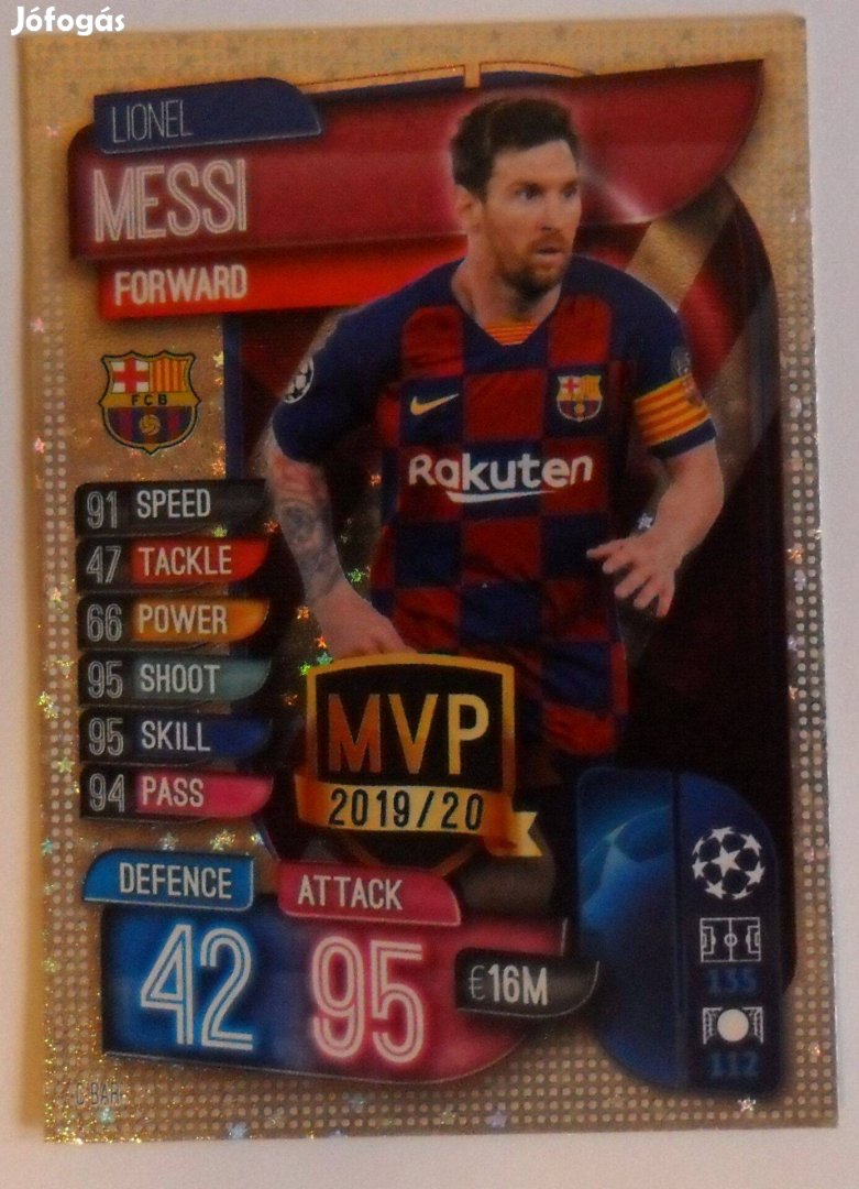 Topps Match Attax 2019 20 Lionel Messi MVP FC Barcelona XIV kerület