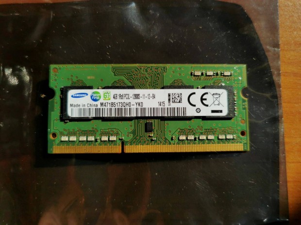 04/1 Samsung M471B5173QH0 4GB 3 hónap garancia PC3 DDR3L ram memória