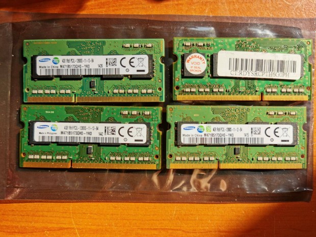 04/3 Samsung M471B5173QH0 16GB 3 hónap garancia PC3 DDR3L ram kit