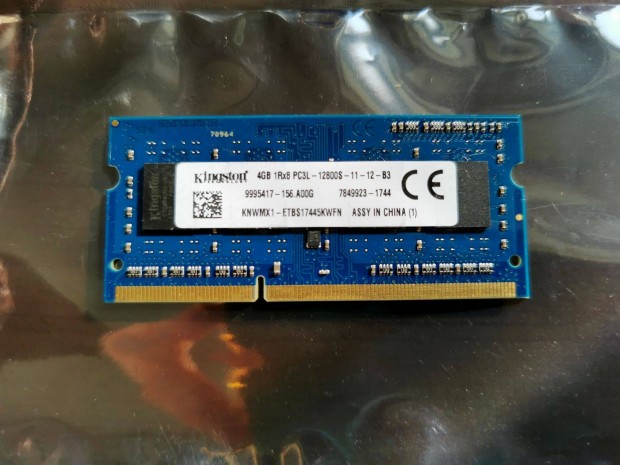 06/1 Kingston Knwmx1-ETB 4GB 3 hónap garancia PC3L DDR3 ram memória
