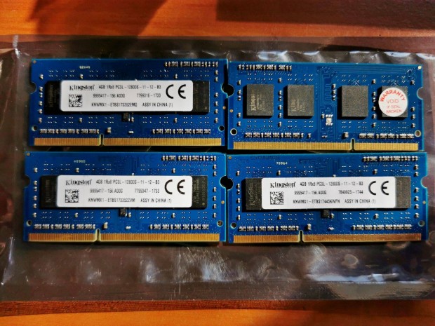 06/3 Kingston Knwmx1-ETB 16GB 3 hónap garancia PC3L DDR3 ram kit
