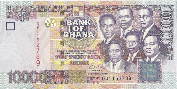 10000 cedis Ghna 2002 UNC bankjegy