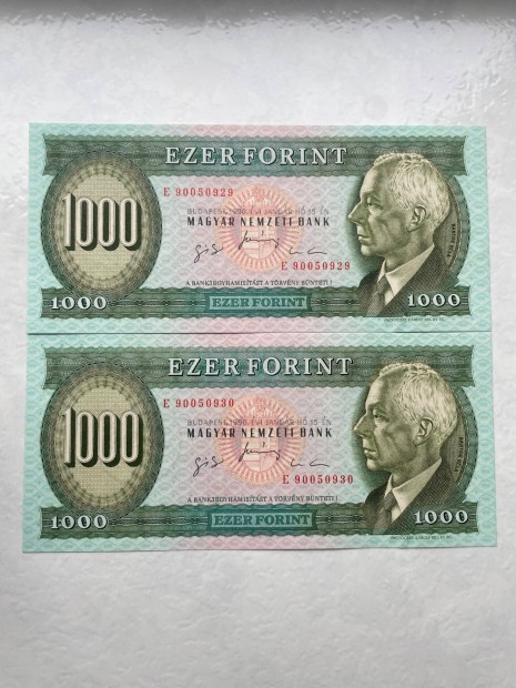 1000 forint 1996 hajtatlan UNC sorszámkövető páros bankjegyek
