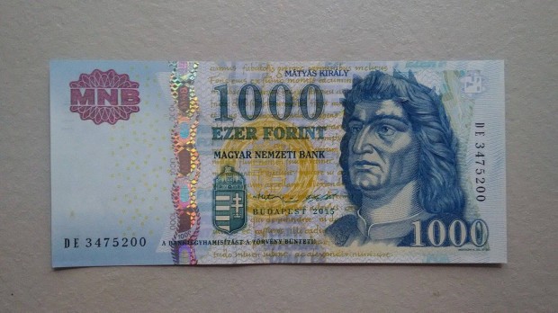1000 forint bankjegy 2015 "De3475200"