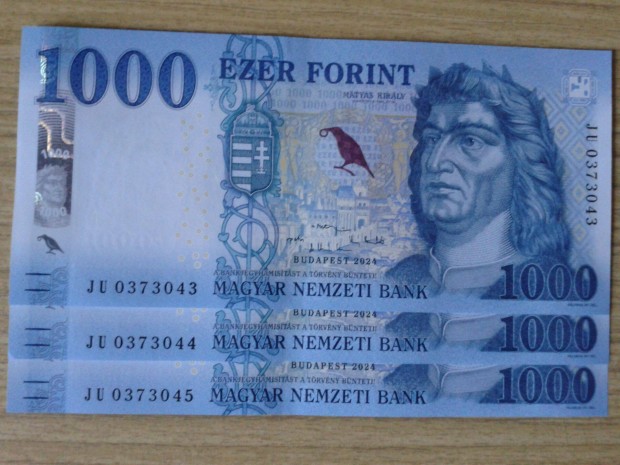 1000 forintos (3db, JU sorszmozsak)