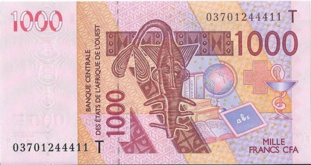 1000 frank Nyugat-afrikai llamok "T" Togo 2003 UNC bankjegy