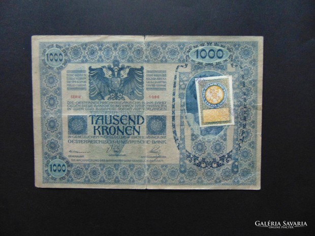 1000 korona 1902 Szerb-Szlovn-Horvt blyeg + Blyegzs ! RR 01