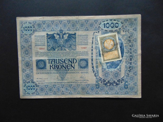 1000 korona 1902 Szerb-Szlovn-Horvt blyeg + Blyegzs ! RR 02