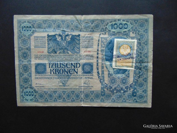 1000 korona 1902 Szerb-Szlovn-Horvt blyeg + Blyegzs ! RR 03