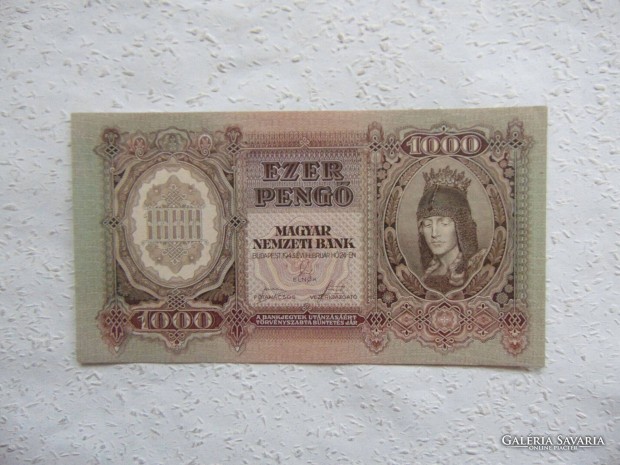 1000 peng 1943 F 083 Hajtatlan Nagyon szp bankjegy