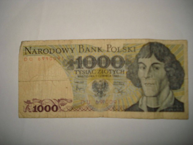 1000 zloty bankjegy Lengyelorszg