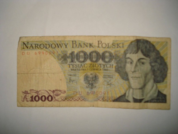 1000 zloty bankjegy Lengyelorszg