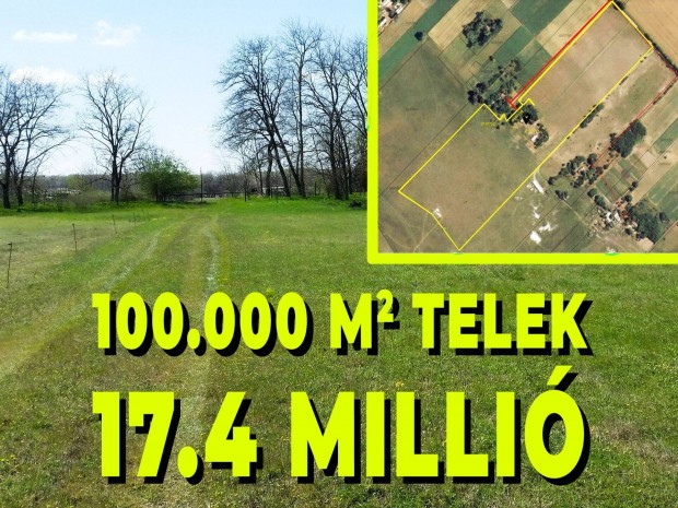 100.000 M2 Telek 17.4 Millió Forint Kecskeméttől 15 KM Kerekegyháza
