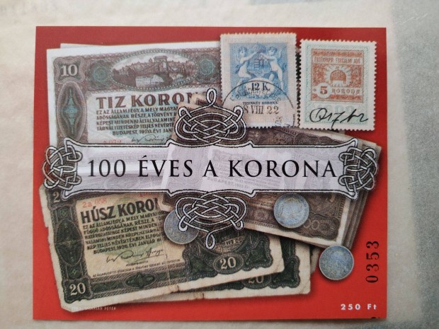 100 Éves a Korona pénzrendszer emlékív
