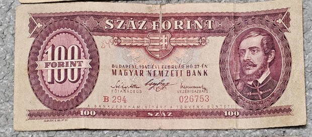 100 forint Ritka 1947