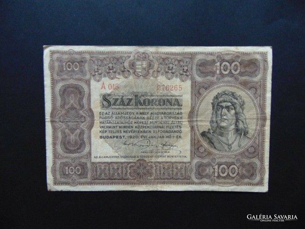 100 korona 1920