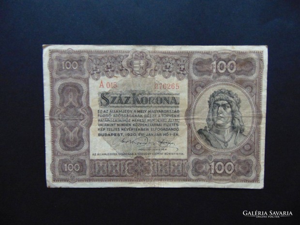 100 korona 1920 A 015