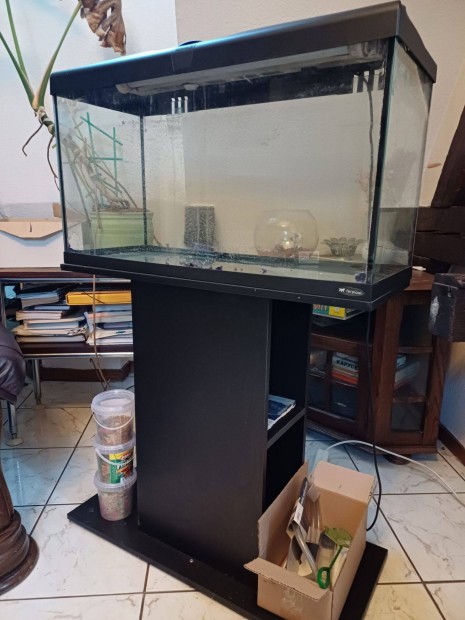 100 literes akvárium világítással és bútorral