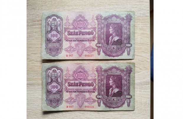 100 peng papirpnz sorszmkvet 1930. jl.1. hajtatlan