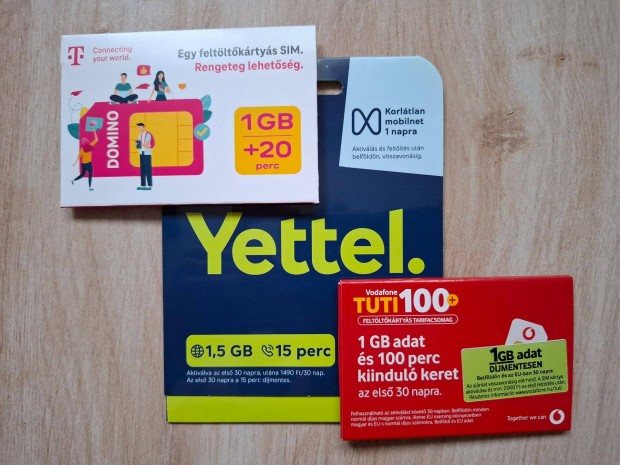 100db j Sim krtya Friss , Telekom Domino , One Vodafone, Yettel