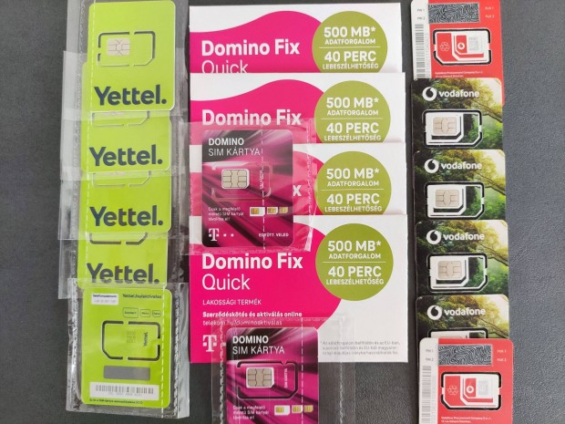 100db Új Sim kártya Friss , Telekom Domino , One Vodafone, Yettel