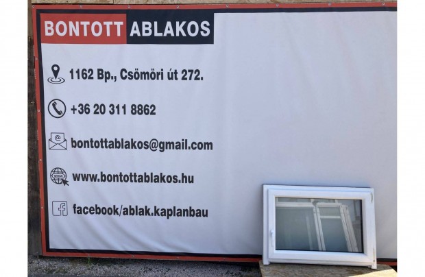 100x70 közeli!!! bontott műa. egyszárnyú kívül barna bukó-nyíló ablak