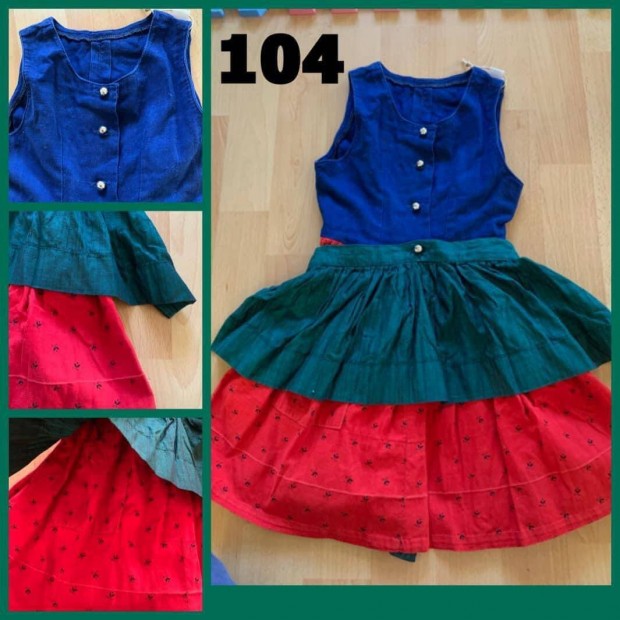 104-es sttkk-piros Kislny Dirndl ruha