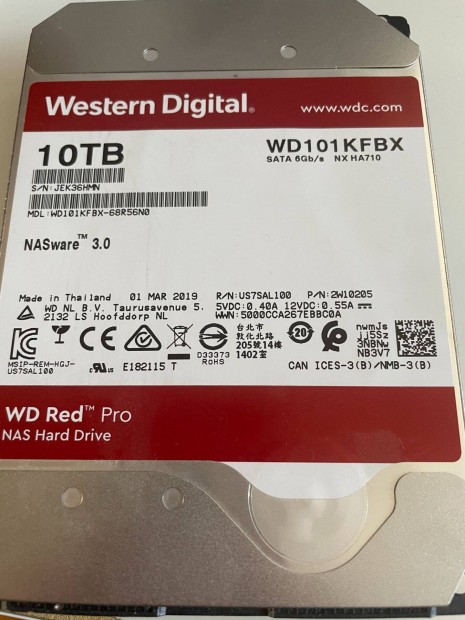 10TB WD Red Pro winchester