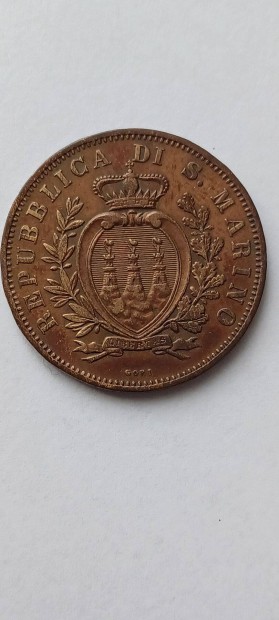 10 Centesimi 1893 R, San Marino, Nagyon Ritka rgi pnz Elad !
