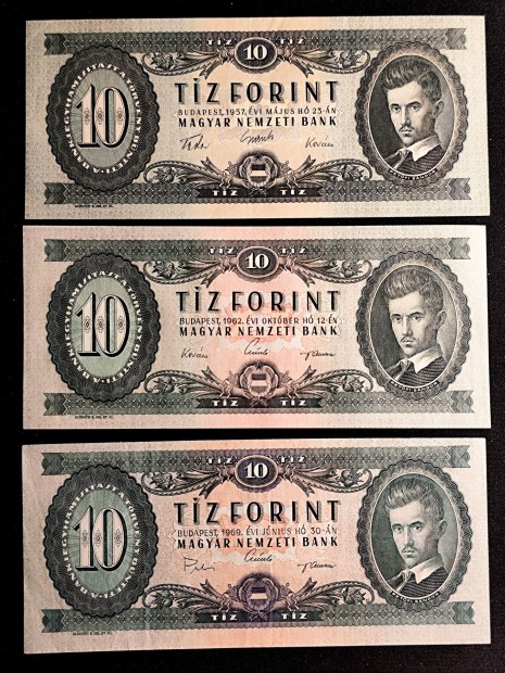 10 Forintos pakk 1957,1962,1969