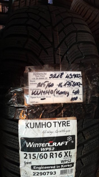 10% kedvezmny j Kumho 215/60R16 tli gumiabroncsok 