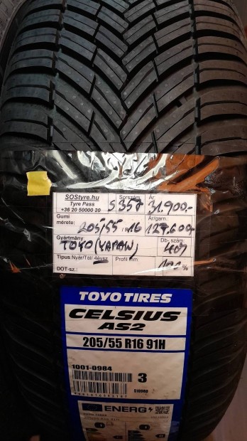 10% kedvezmny j Toyo 205/55R16 ngyvszakos gumiabroncsok 