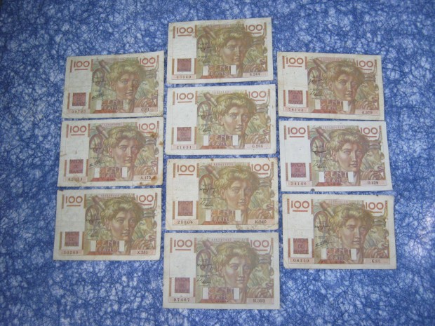 10 db 100 francia Francs