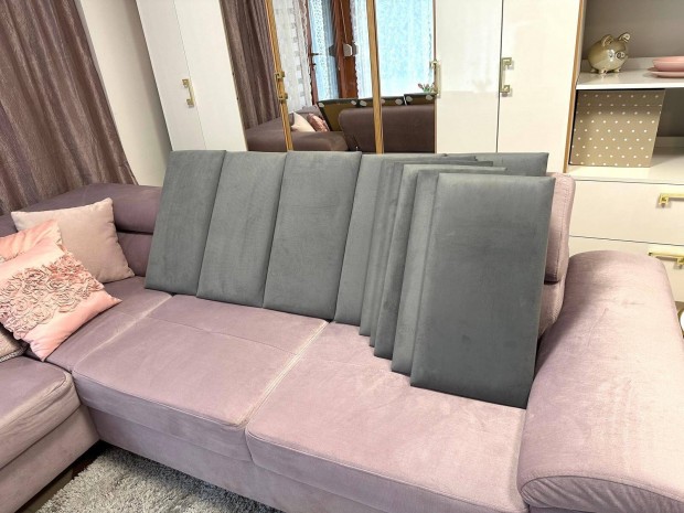 10 db 30x60cm Manila 16 szürke kárpitozott falpanel