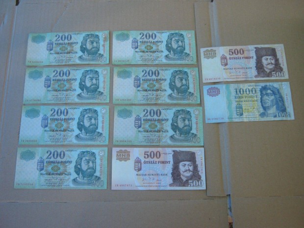 10 db Forint papírpénz, bankjegy