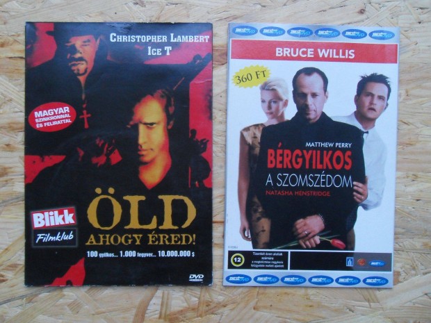 10 db - DVD - paprtokos msoros DVD lemezek - filmekkel - egyben elad