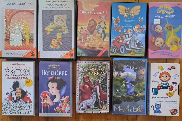 10 db mese VHS: Kukackalandok, Mesl az erd, Szarvas s a farkas
