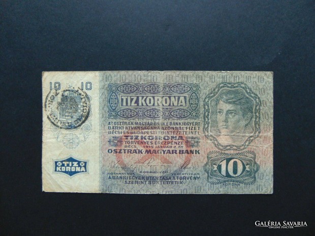 10 korona 1915 Romnia Fellblyegzs !