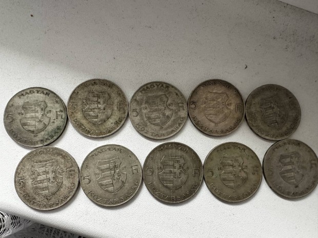 10db 1947-es ezüst Kossuth 5 forintos