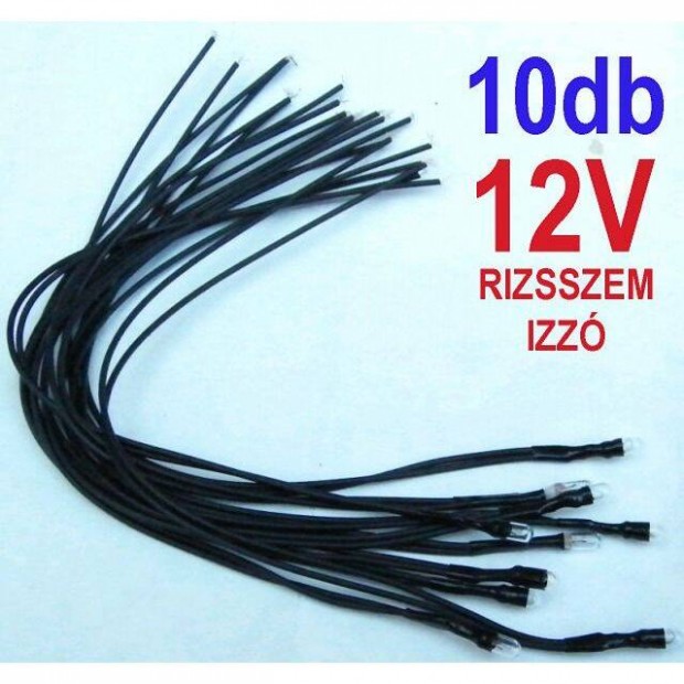 10db Rizsszem Izz - 4mm - Terepasztal Kieg. - 12V