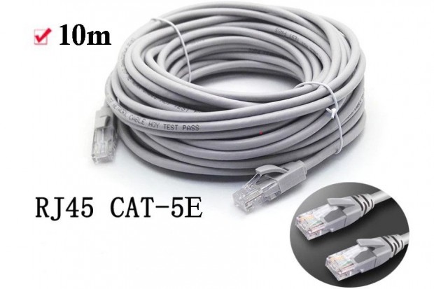 10m-es Szerelt al-rz ethernet beltri  UTP Cat5e patch kbel