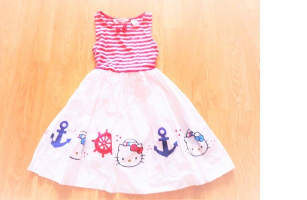 110/116 cuki H&M matróz Hello Kitty mintás nyári ruha ruci