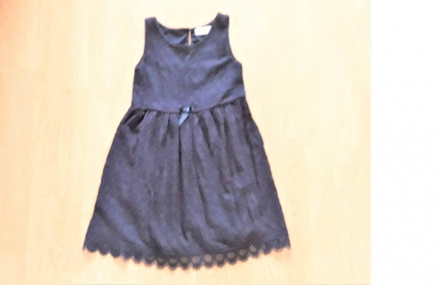 110/116 jszer H&M 3D masnis fekete csipke alkalmi ruha nyri ruci