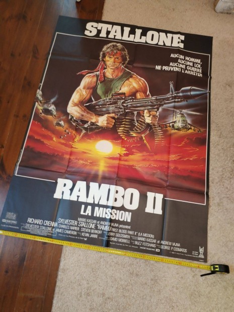 115x160 cm Nagymret Rambo II eredeti lakt, gyjtknek