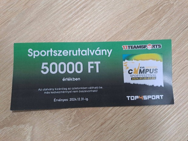 11Teamsports sportszerutalvny 50.000 forint rtkben