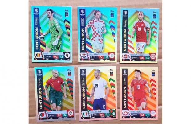 11 darab Centurion focis krtya, teljes sor Match Attax Euro 2024