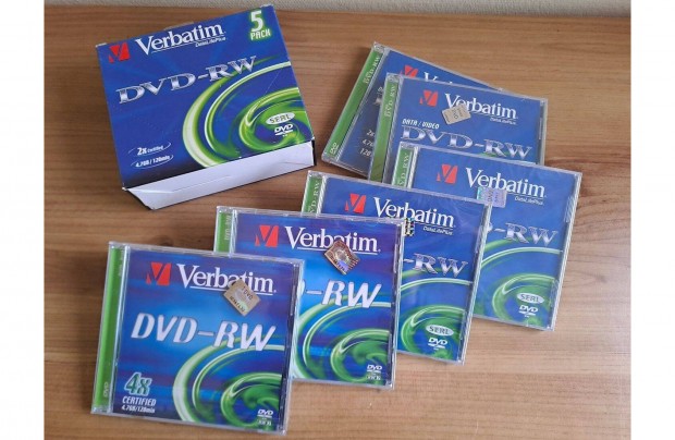 11 db Verbatim DVD-RW lemez 4,7GB/120min bontatlan