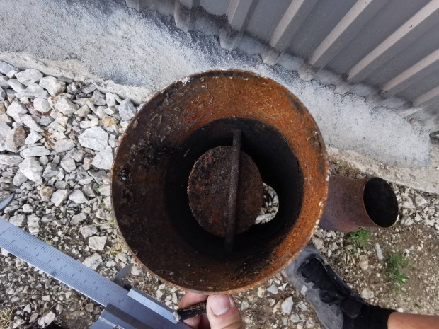 120 kályhacső kémény füstcső 120mm huzatszabályzó 1mm vastag