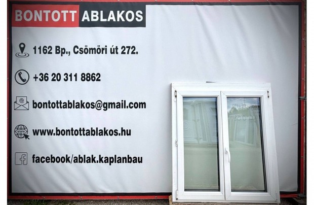 120x130 cm közeli!!! bontott műanyag kétszárnyas bukó-nyíló ablak